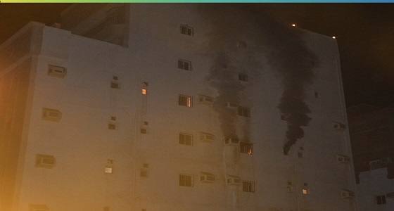 بالصور.. إصابة امرأة وطفل في حريق بجدة
