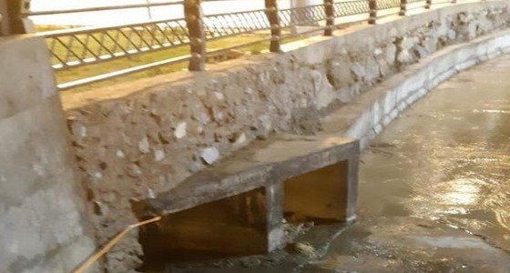 بالصور.. ” أمانة عسير ” تباشر 49 بلاغ لتجمعات مياه وانهيارات جزئية