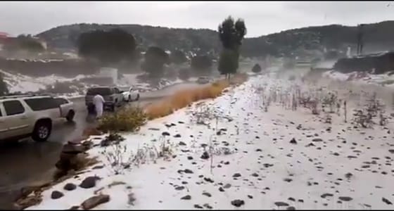 بالفيديو.. سودة عسير تكتسي بالبياض