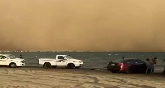 بالفيديو.. لحظة ضرب عاصفة رملية ضخمة سواحل الشقيق بجازان