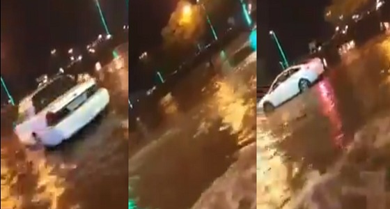 بالفيديو.. الأمطار تغرق شوارع نجران