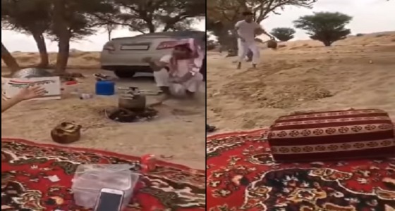 بالفيديو.. شاب يرمي قدر الطعام عقب خلافه مع صديقه بالرحلة البرية