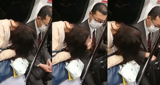 بالفيديو.. تصرف غريب لرجل نامت بجانبه فتاه في المترو