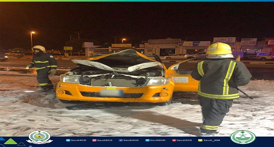احتراق مركبة أثناء الوقوف داخل محطة للمحروقات في الرس