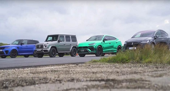 بالفيديو.. نتيجة غير متوقعة في سباق بين G63 و اوروس و Model X و سبورت SVR