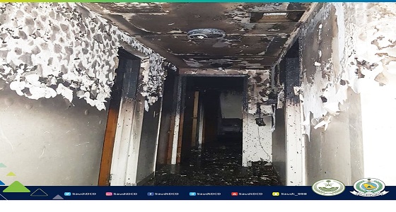 بالصور..إصابة شخص إثر حريق اندلع بمنزل في حي الحجاز بالجبيل