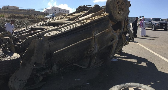 إصابة شخص إثر حادث انقلاب بالباحة