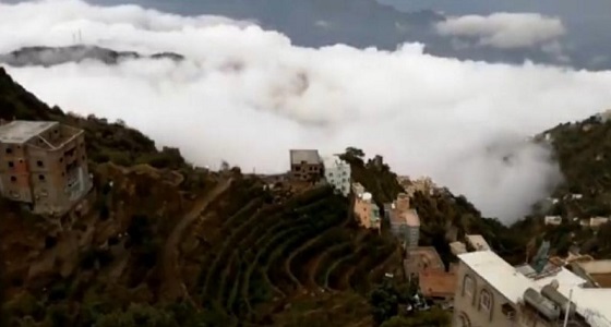 بالفيديو.. لقطات ساحرة لجبال فيفاء بعد الأمطار في جازان