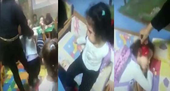 بالفيديو.. معلمة تعذب طفلة داخل إحدى الحضانات