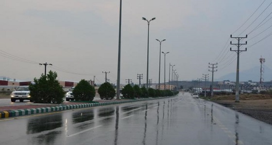 أمطار على مراكز محافظة تيماء