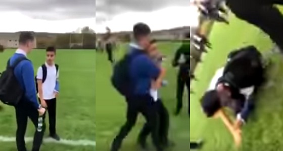 بالفيديو.. طلاب يعتدون على زميلهم بالضرب العنيف داخل مدرسة