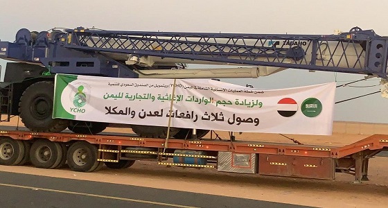 الرافعات السعودية تعبر &#8221; الوديعة &#8221; إلى مينائي عدن