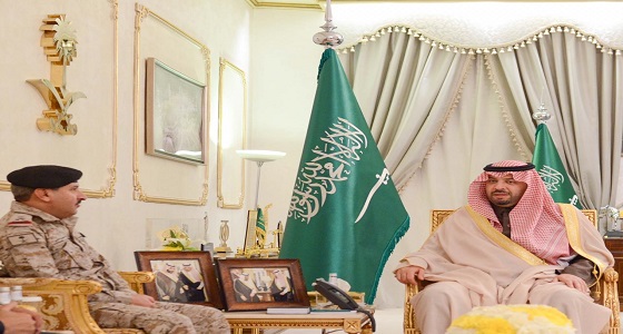 الأمير فيصل بن خالد بن سلطان يستقبل قائد قوة طريف