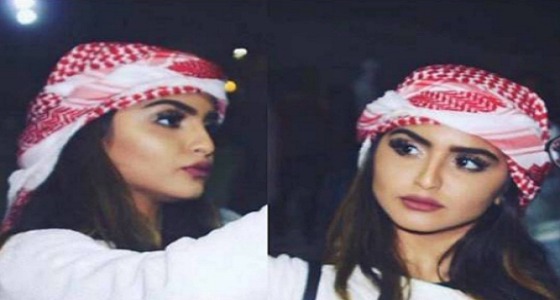 إطلالة جذابة لـ ” حلا الترك ” بالشماغ