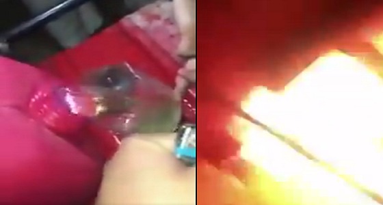 بالفيديو.. اندلاع حريق أثناء مزح شابين بالولاعة بالقرب من خزان بنزين