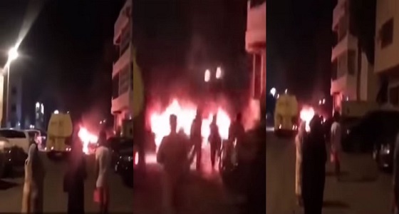 بالفيديو.. لحظة احتراق سيارة فتاة جدة