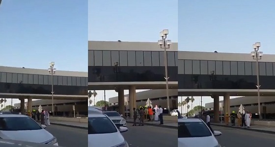 بالفيديو.. مريض نفسي يحاول الانتحار في مطار الملك فهد