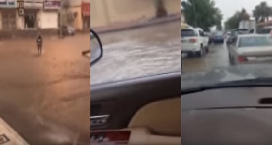 بالفيديو.. تباطؤ حركة سير المركبات بجدة إثر هطول أمطار غزيرة