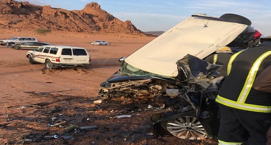 تصادم وجها لوجه يخلف 4 وفيات وإصابة حرجة على طريق حائل – العلا