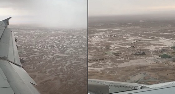 بالفيديو.. هطول أمطار على رفحاء بالحدود الشمالية