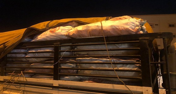 بالصور.. ضبط مركبة محملة بـ 170 كيس فحم بالعرضيات