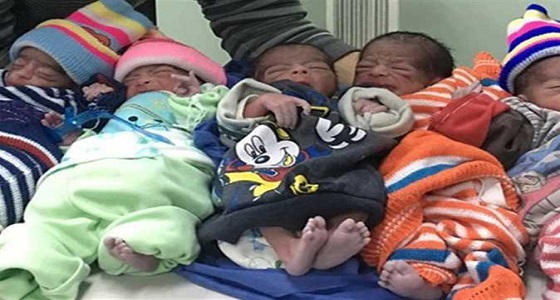 بالصور.. سيدة تضع 5 توائم دون أي منشطات