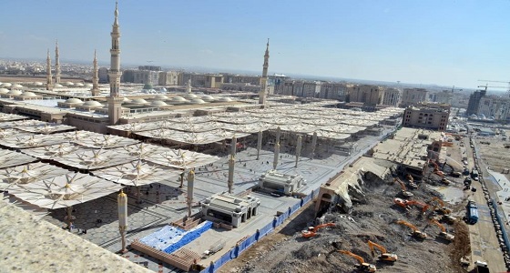 إنجاز 60 % من أعمال توسعة الساحات الغربية بالمسجد النبوي الشريف