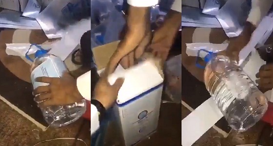 بالفيديو.. الإطاحة بـ ” عمالة ” تعد مياه زمزم مقلدة