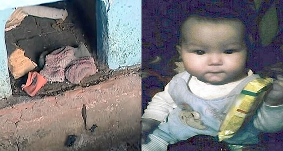 بالصور.. تجردا من الرحمة.. ” جدان ” يحرقان حفيدهما حيا بفرن مشتعل