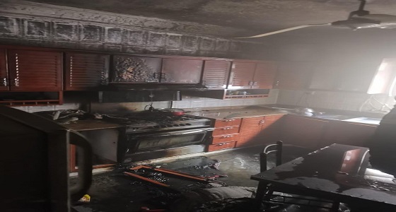 اندلاع حريق في منزل بحي الروضة بسبب زيت الطبخ