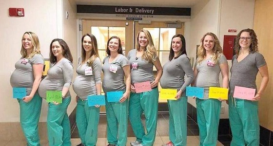 يعملن بقسم واحد.. 8 ممرضات يحملن في الوقت ذاته