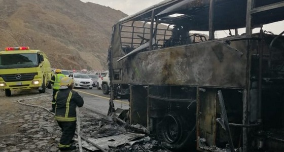 اندلاع حريق في حافلة نقل جماعي تابع لشركة &#8221; سابتكو &#8220;