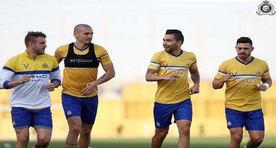 بالصور.. ” النصر ” يواصل استعداداته لـ ” الوحدة “