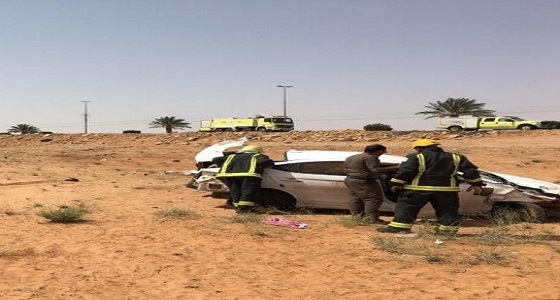 مصرع امرأة وإصابة 6 في حادث انقلاب بشقراء