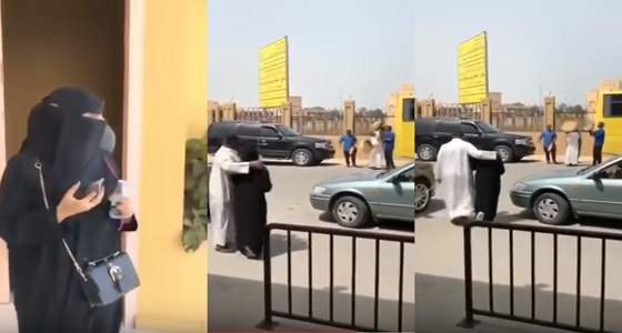 بالفيديو.. لحظة استقبال طالبة بالدفوف أمام جامعتها