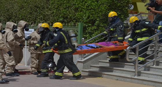 بالصور.. مدني الرياض ينفذ تمريناً فرضياً لحادث حريق