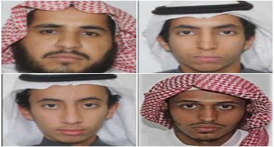 نشر صور الإرهابيين الأربعة المشاركين في الهجوم الإرهابي بالزلفي