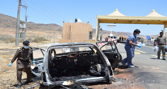 بالصور.. تنفيذ فرضية أمنية مشتركة بإحدى المحطات النفطية في عسير