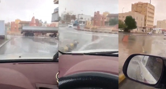 بالفيديو.. هطول أمطار غزيرة على حائل