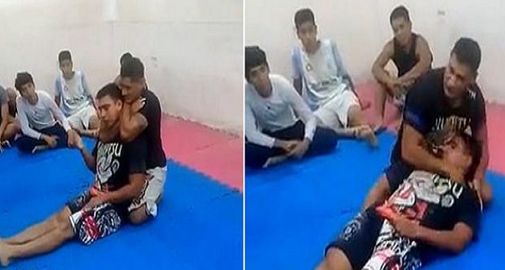 بالفيديو.. مدرب فنون قتالية كاد يقتل طالبة خلال التدريب