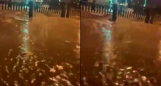بالفيديو.. السيول تندفع من جبال نجران وتغرق الطرقات