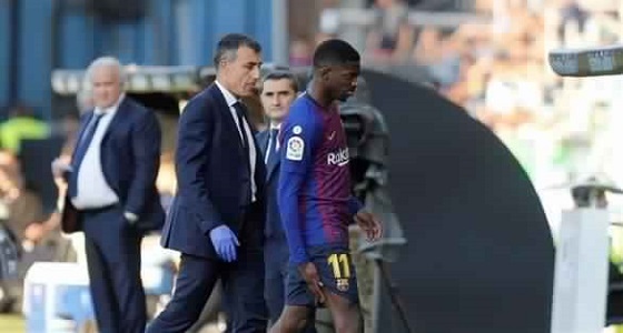 رد فعل مدرب برشلونة بعد إصابة عثمان ديمبيلي 