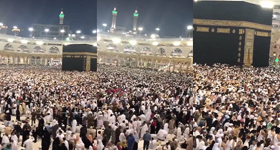 ” فيديو ” يوثق مشهدا مهيبا لصحن المطاف فجر اليوم