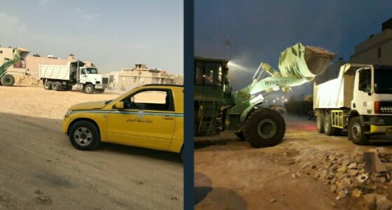 بالصور.. رفع أنقاض ومخلفات تقدر بحمولة ٢٢٣ شاحنة بالرياض