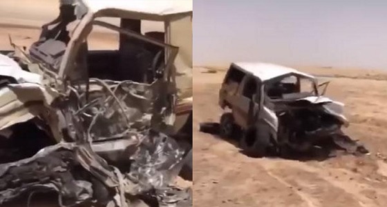 بالفيديو.. وفاة 6 مواطنين في حادث مروع برفحاء