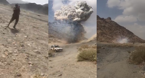 قبل العيد.. شاهد لحظة انفجار ألعاب نارية مهربة من اليمن بطريقة مروعة