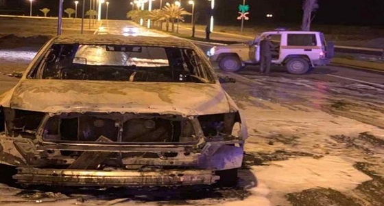 بالصور.. عملية أمنية بالأمواه تسفر عن اشتعال مركبة مهربي مخدرات والإطاحة بهما