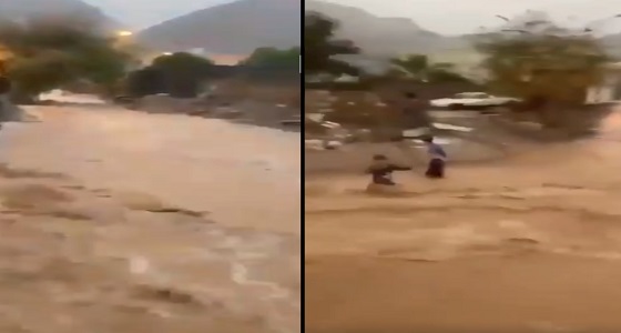 بالفيديو .. نهاية مآساوية لطفل يلعب في سيول نجران رغم التحذيرات
