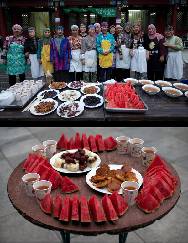 صنف جديد على الإفطار.. مسلمات الصين يقدمن &#8221; البطيخ &#8220;