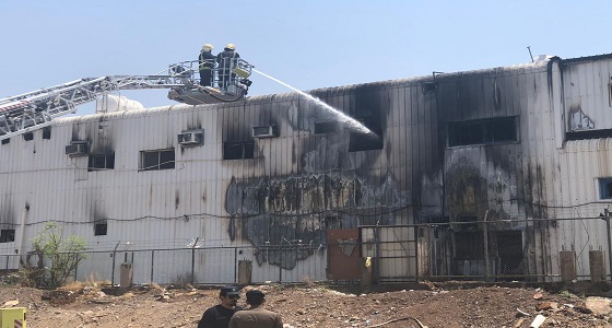 اندلاع حريق بمصنع رخام يسفر عن إصابة عامل .. ومدني المدينة يتدخل